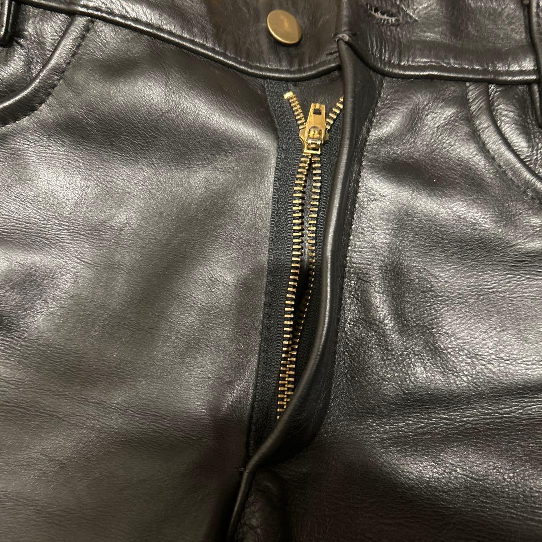 米国製 vanson レザーパンツ W28 本革 黒 ライダース ライディング