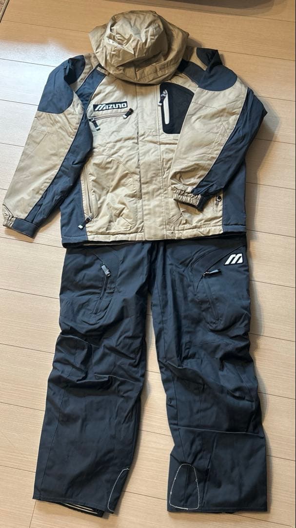 Mizuno スキーウェアセット Mサイズ ベージュ/ブラック