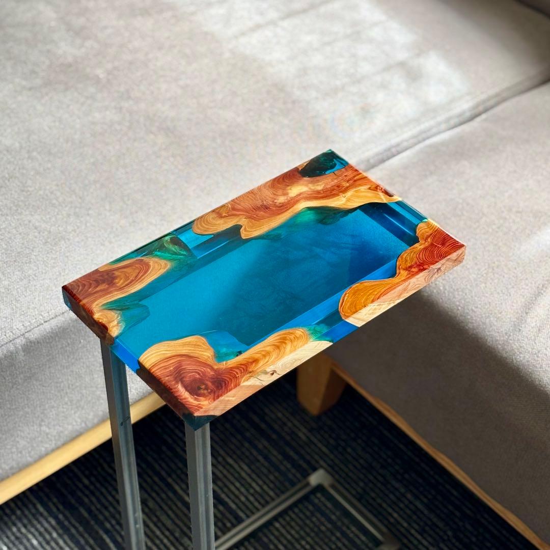 サイドテーブル アイアン 無垢 木製 おしゃれ アンティーク コの字 ミニ 伊吹