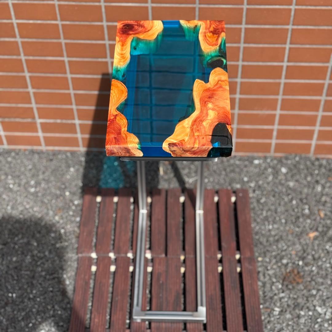 サイドテーブル アイアン 無垢 木製 おしゃれ アンティーク コの字 ミニ 伊吹