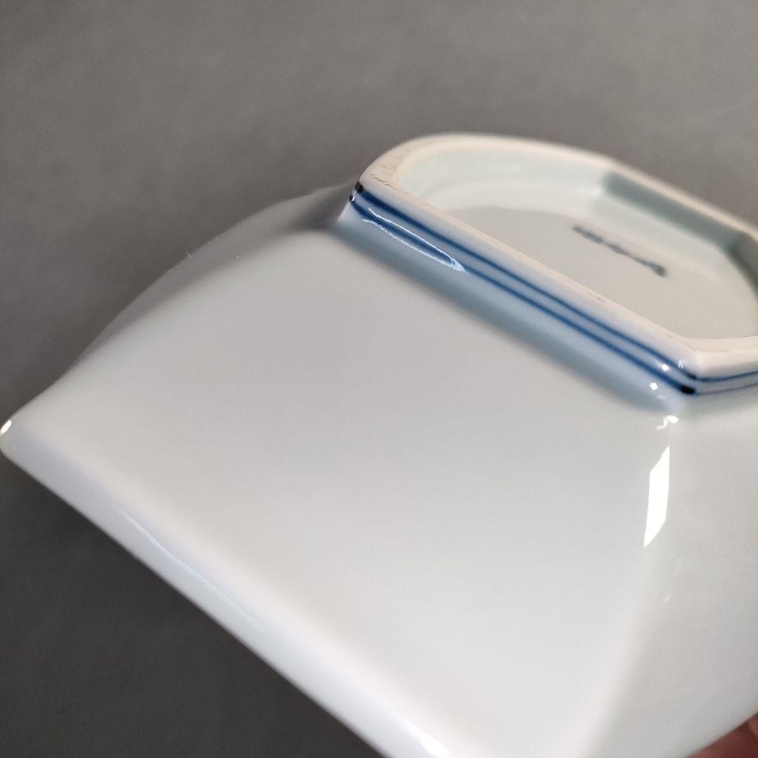 A1380-8/有田焼/源右衛門窯/染付葵流水絵舟形皿4客/共箱/飾皿/懐石道具