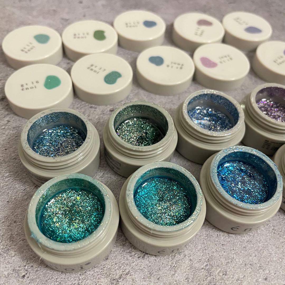 【開封品】ギャリッター寒色10色 enoi エノイ,カラーチャート付き