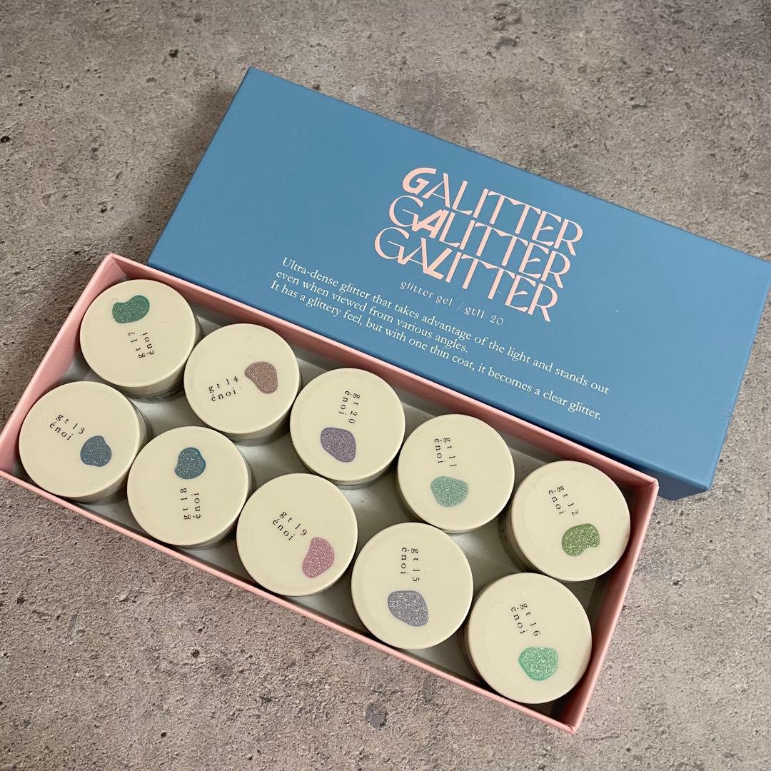 【開封品】ギャリッター寒色10色 enoi エノイ,カラーチャート付き