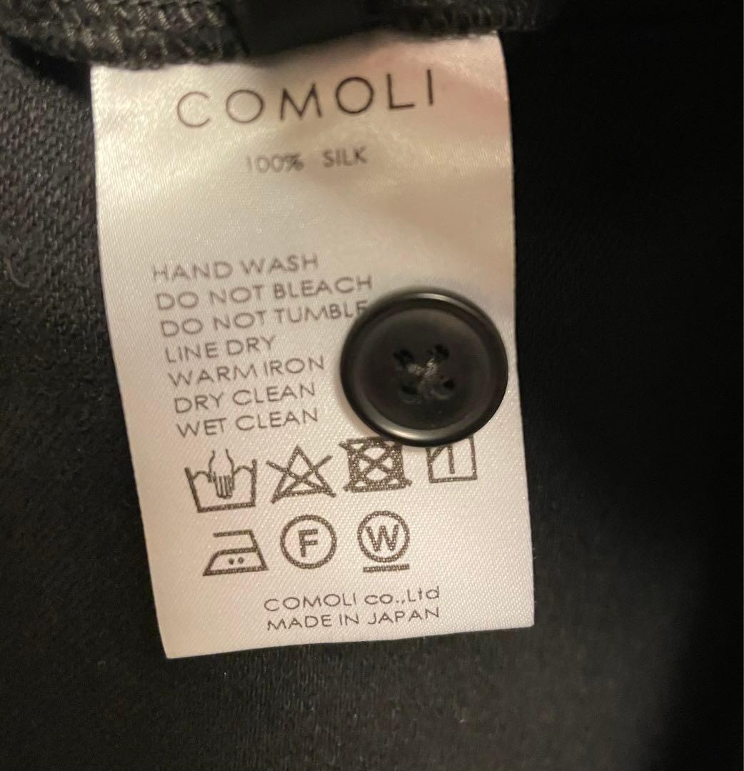 COMOLI シルクネップ ハーフパンツ 3 BLACK SILK100