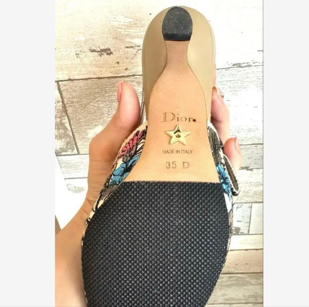 三連休最終セール！！！Dior 花柄刺繍 ヒール 22.5cm