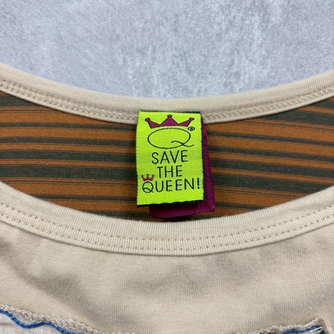 良デザイン◎ Y2K SAVE THE QUEEN 総柄トップス N2566
