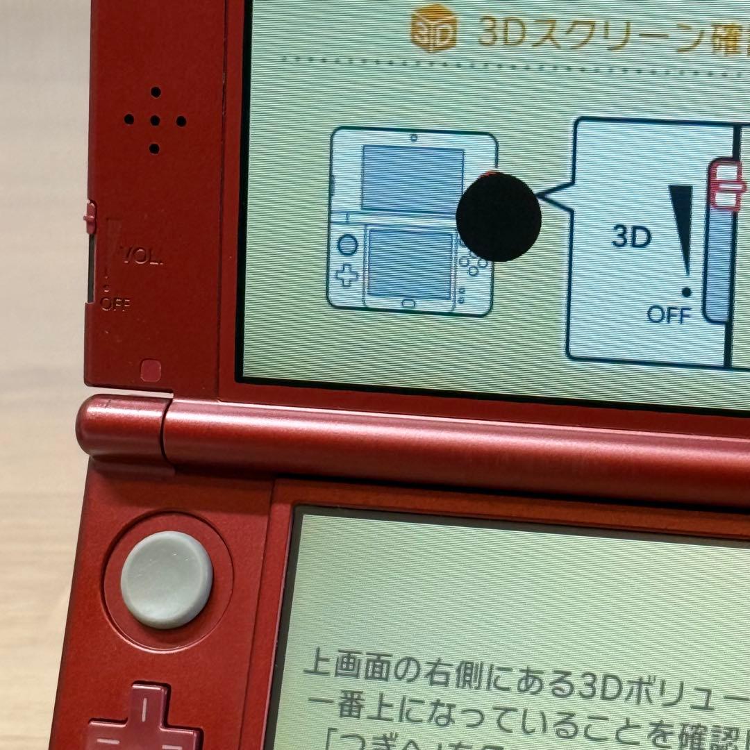 4-082【訳あり】Newニンテンドー3DS LL メタリックレッド 上下IPS