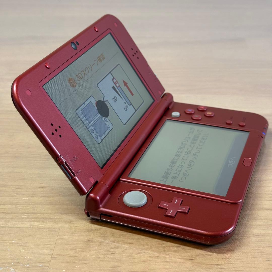 4-082【訳あり】Newニンテンドー3DS LL メタリックレッド 上下IPS