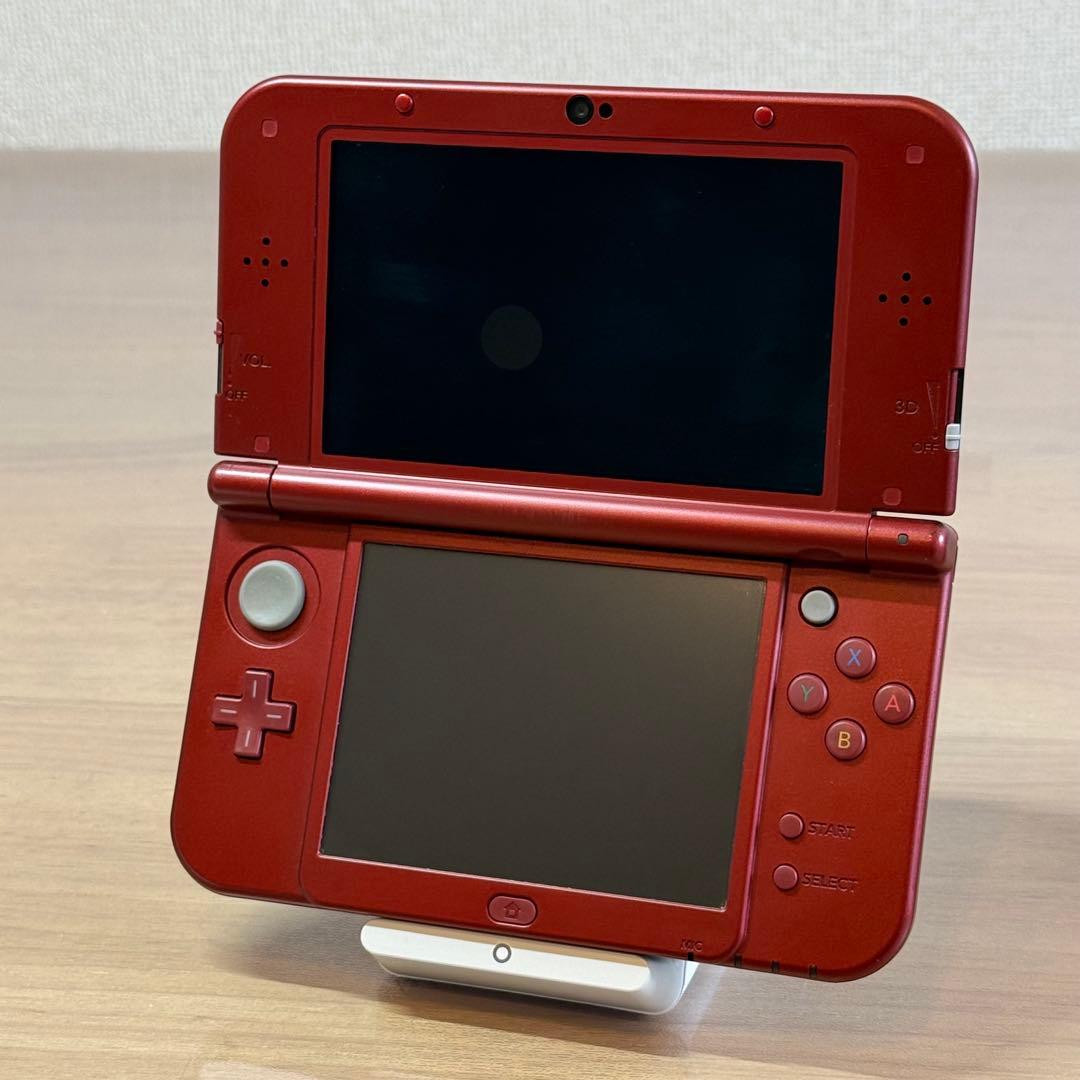 4-082【訳あり】Newニンテンドー3DS LL メタリックレッド 上下IPS
