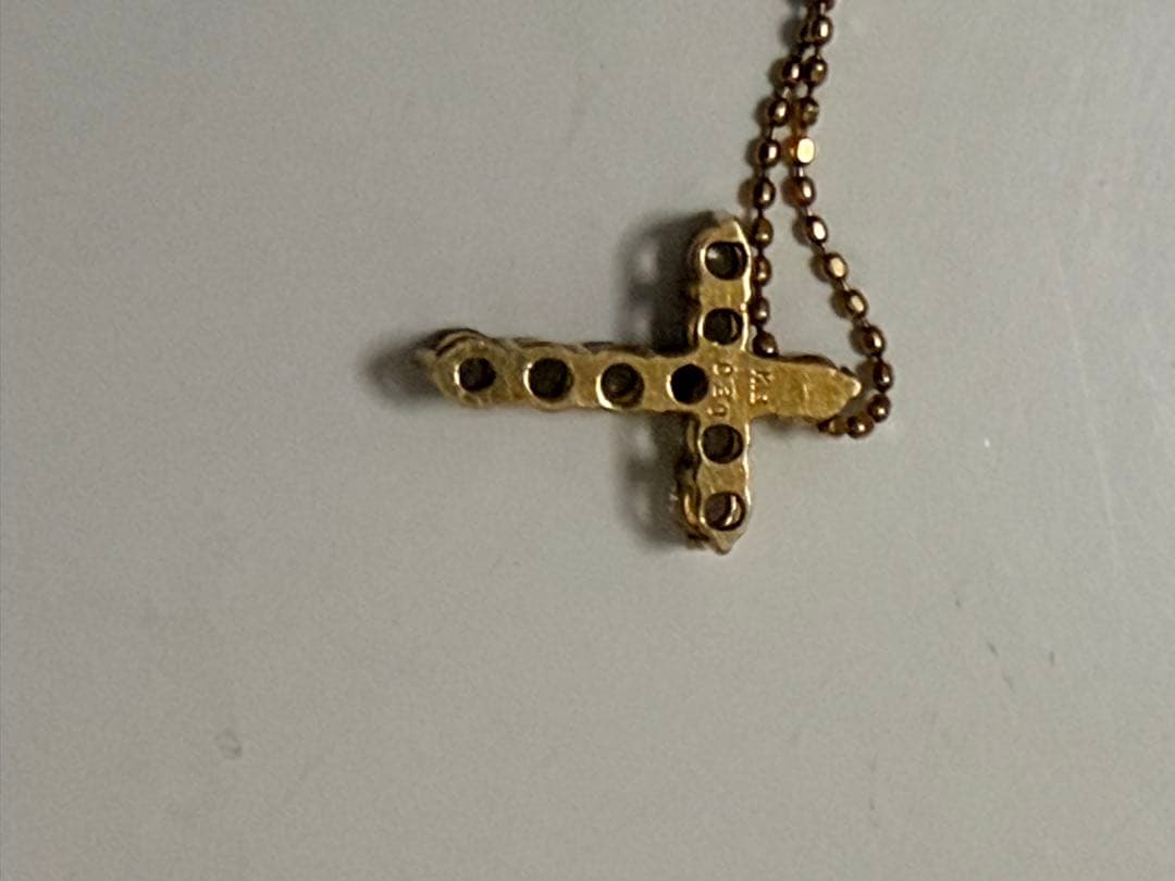 K18（750）ダイヤモンド クロスネックレス 約0.3ct 現状品チェーン切れ