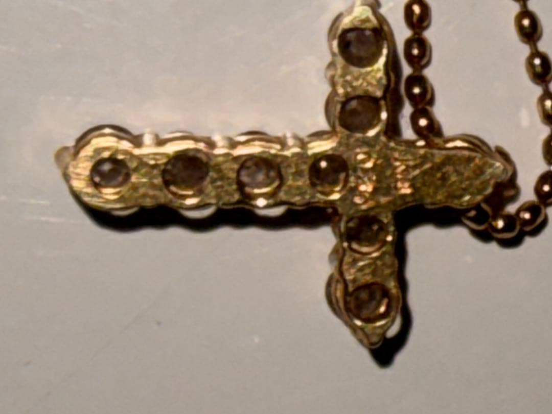 K18（750）ダイヤモンド クロスネックレス 約0.3ct 現状品チェーン切れ