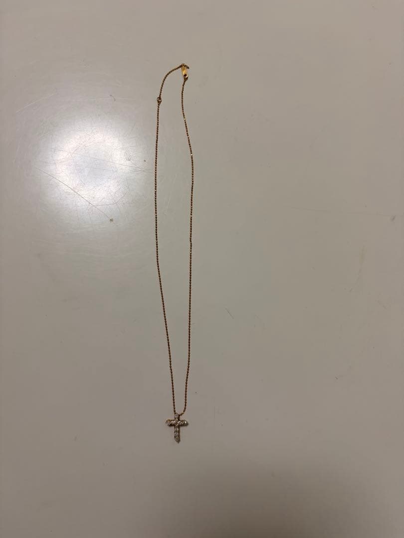 K18（750）ダイヤモンド クロスネックレス 約0.3ct 現状品チェーン切れ