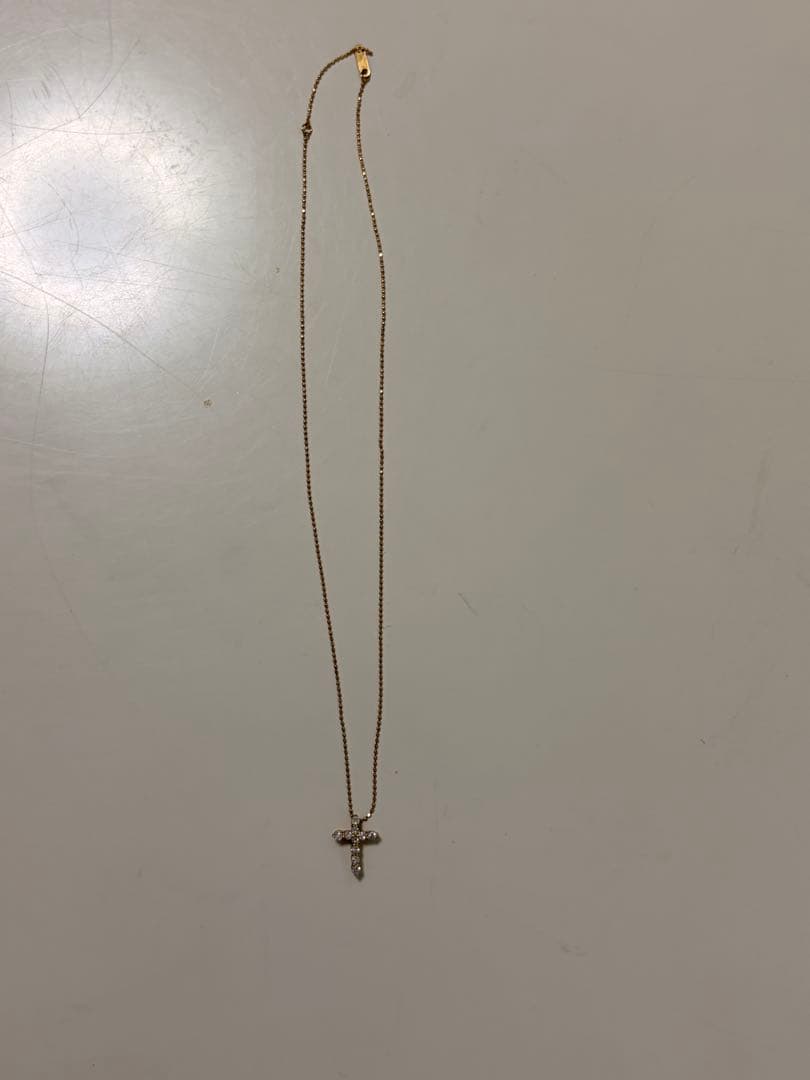 K18（750）ダイヤモンド クロスネックレス 約0.3ct 現状品チェーン切れ