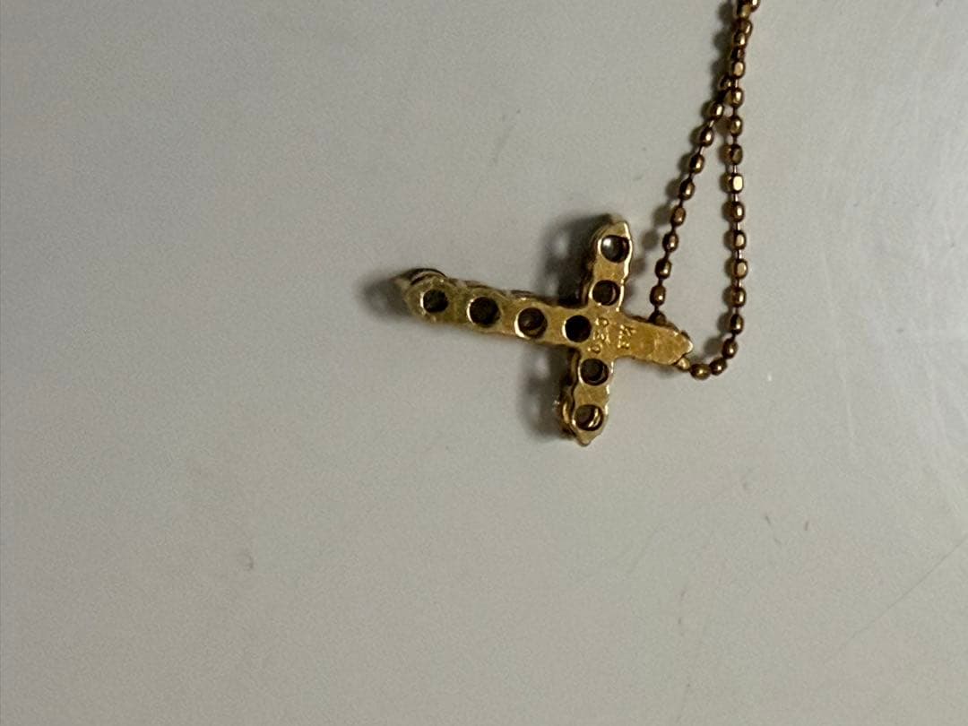 K18（750）ダイヤモンド クロスネックレス 約0.3ct 現状品チェーン切れ