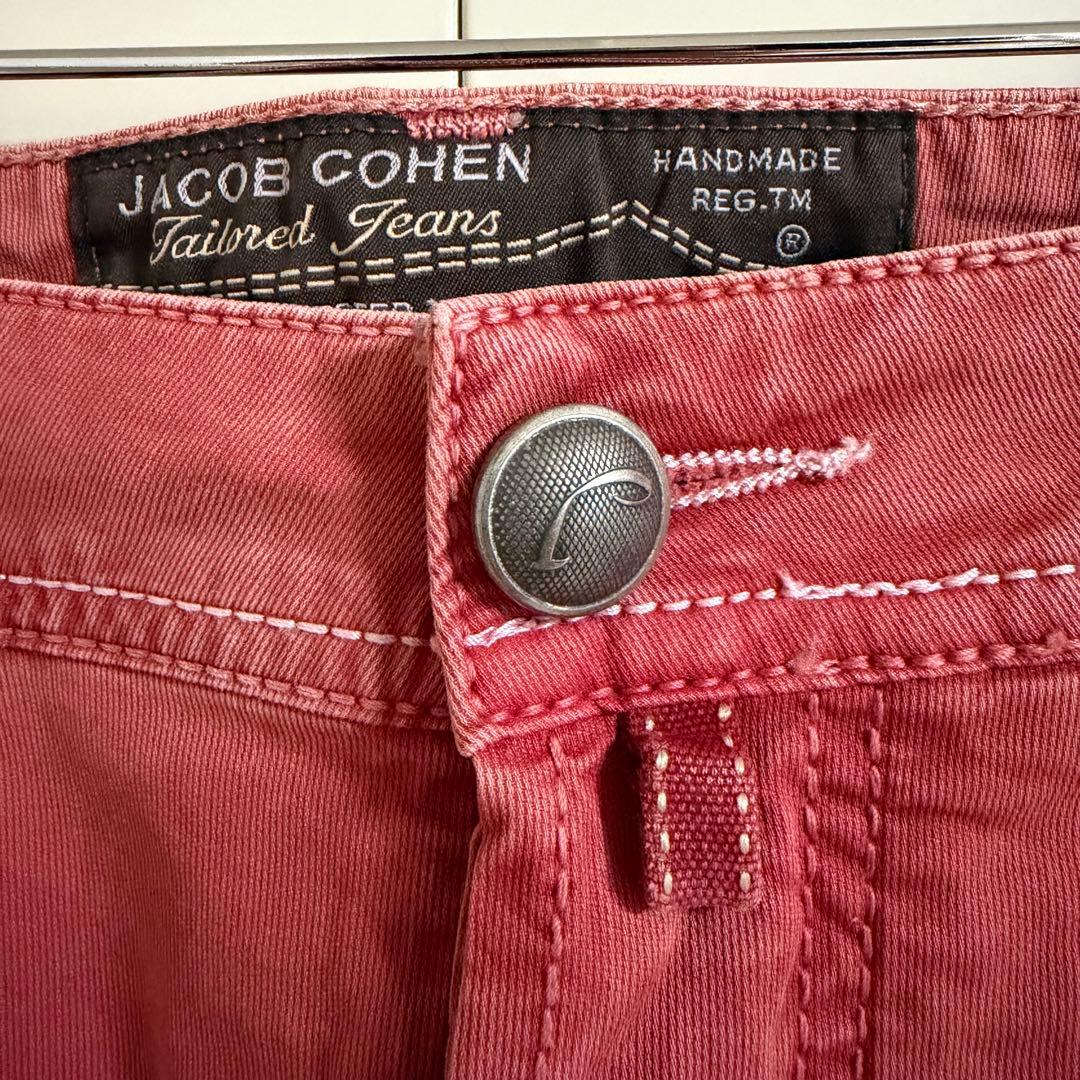 ヤコブコーエン JACOB COHEN 赤 カラーパンツ622.C w32
