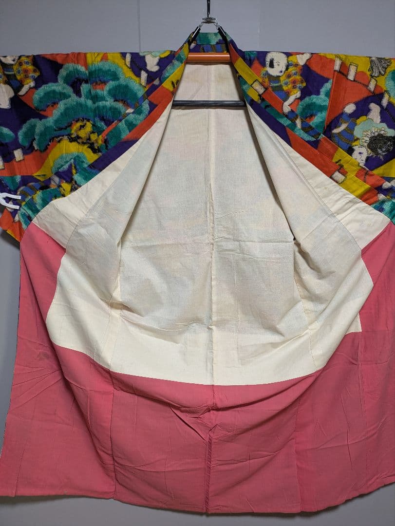 03ck100 銘仙 人物柄 希少 アンティーク リメイク 素材材料