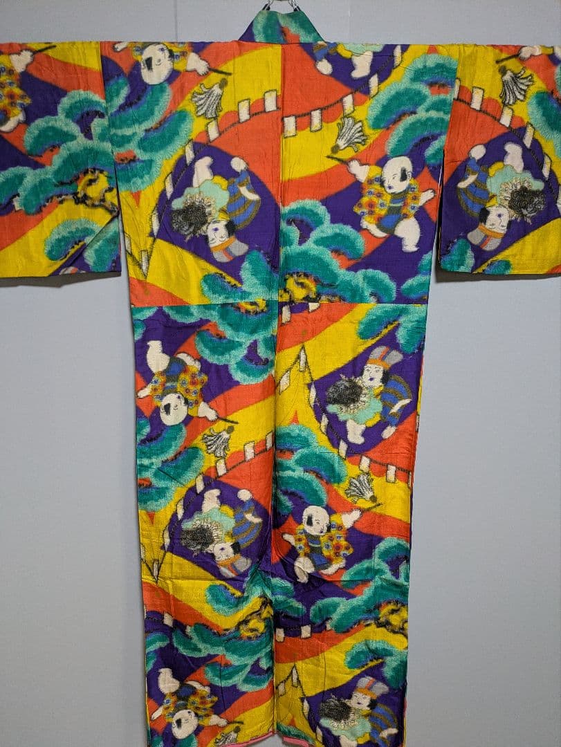 03ck100 銘仙 人物柄 希少 アンティーク リメイク 素材材料