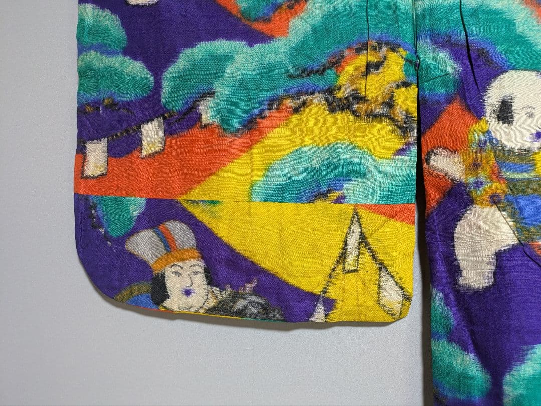 03ck100 銘仙 人物柄 希少 アンティーク リメイク 素材材料