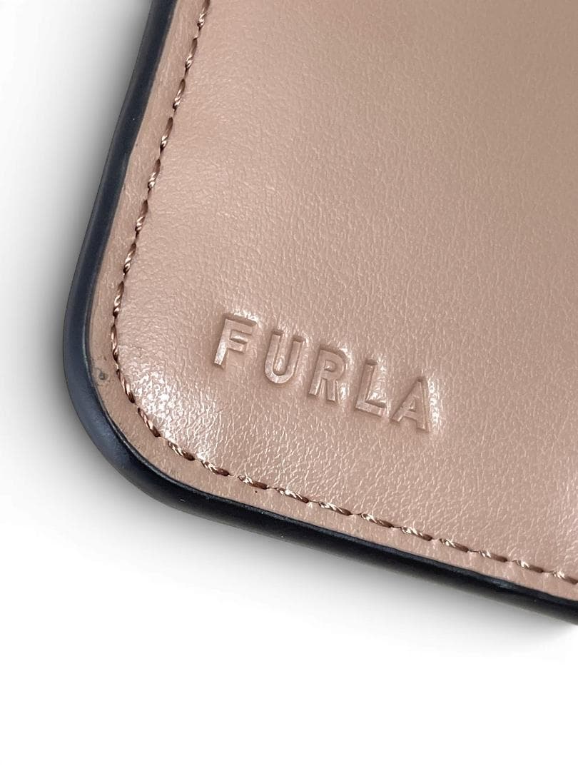 【新品・未使用】FURLA フルラ 二つ折り財布 レザー グレー 保存袋付き