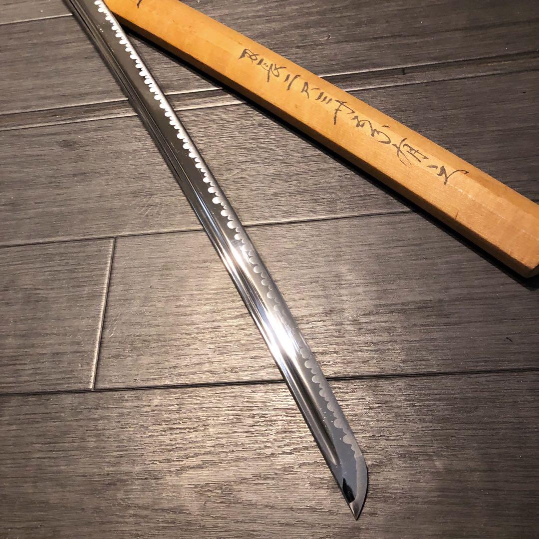 高級模造刀 白鞘 樋入り刀身　濃州関住二十三代藤原兼房作之 刃長二尺三寸五分有之