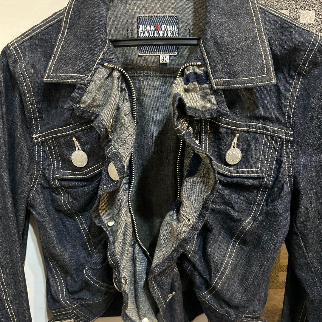 JEAN PAUL GAULTIER フリルデニムジャケット 40