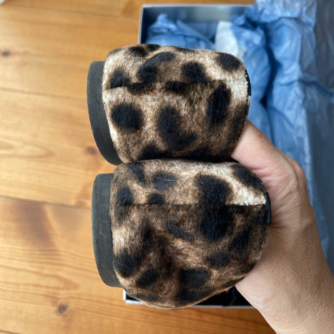 ルタロン　サテンリボンバレリーナシューズ　レオパード柄