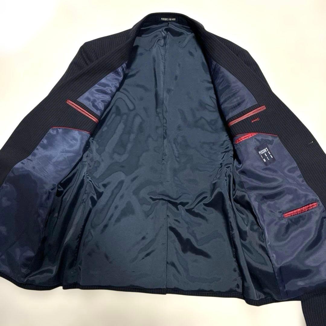 ✨希少サイズ BE8 パーソンズ ストライプ ビジネス スーツ 総裏