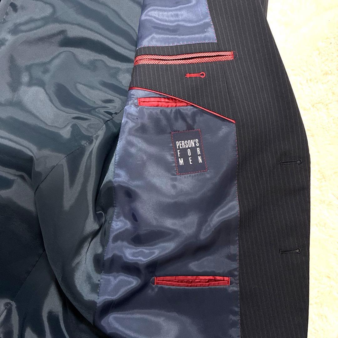 ✨希少サイズ BE8 パーソンズ ストライプ ビジネス スーツ 総裏