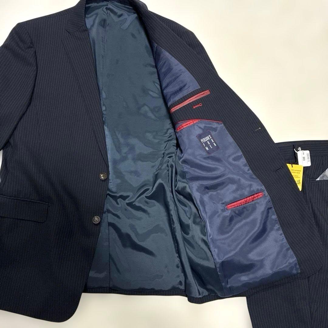 ✨希少サイズ BE8 パーソンズ ストライプ ビジネス スーツ 総裏