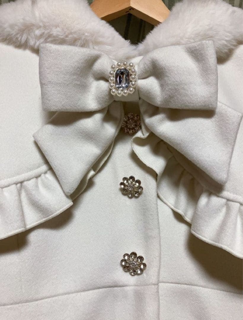 【量産姫】NOEMIE ドーリーケープフレアコート 白 M ほぼ未使用