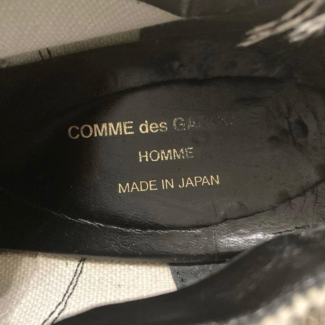 CDG HOMME PLUS チェッカー柄キャンバスシューズ