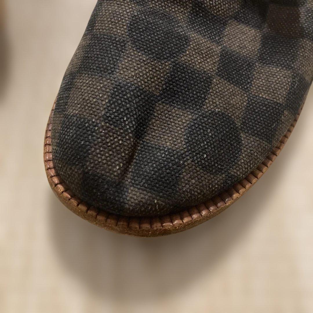 CDG HOMME PLUS チェッカー柄キャンバスシューズ