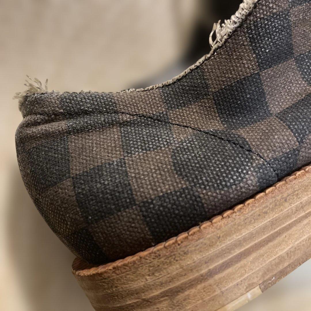 CDG HOMME PLUS チェッカー柄キャンバスシューズ