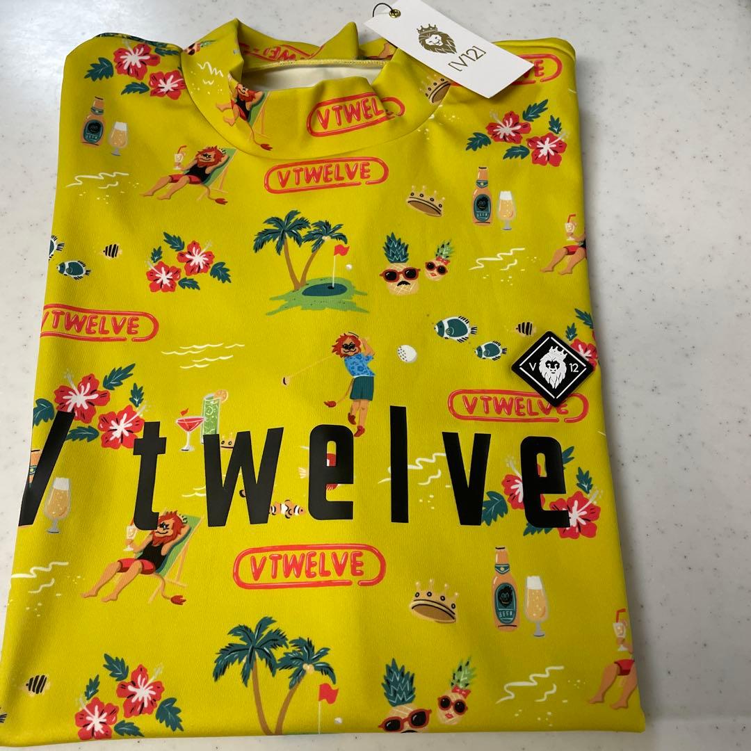 ⭐︎新品未使用Ｖ12⭐︎定価19800円⭐︎LEON⭐︎総柄モックネックyellowXL