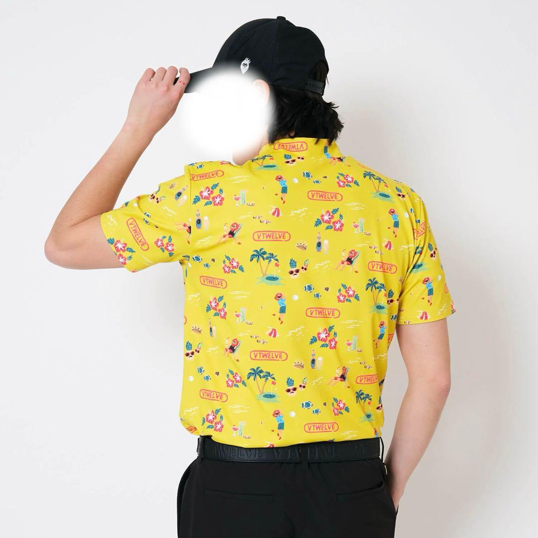 ⭐︎新品未使用Ｖ12⭐︎定価19800円⭐︎LEON⭐︎総柄モックネックyellowXL