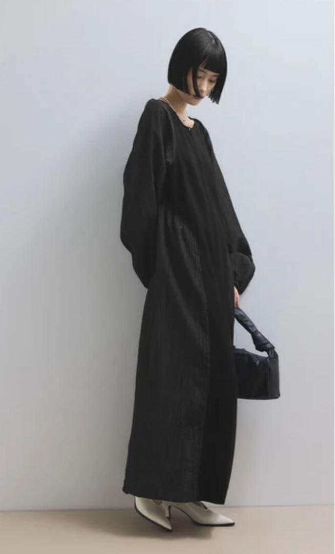 ADAM ET ROPÉ FEMME フロントZIPコンビギャザーワンピース