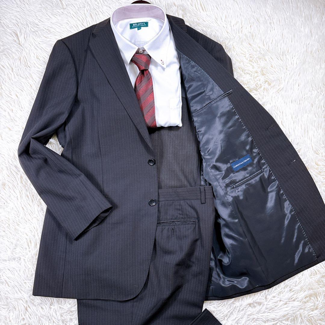 【極美品⭐️AB8⭐️希少】クリスチャンオラーニ　ビジネススーツセットアップ　黒
