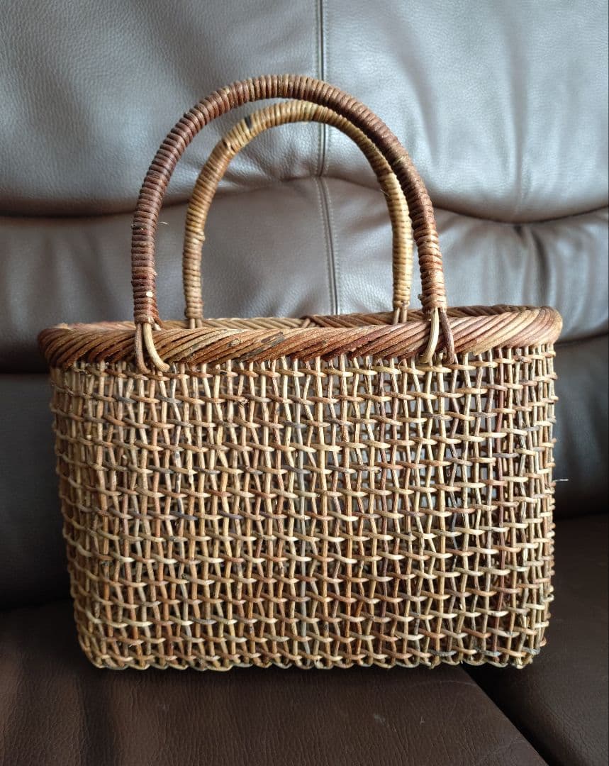 貴重：中川原信一 手付きあけびかご