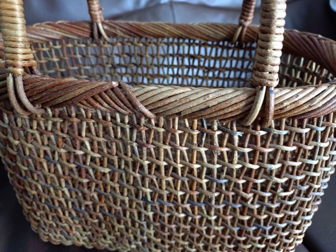 貴重：中川原信一 手付きあけびかご