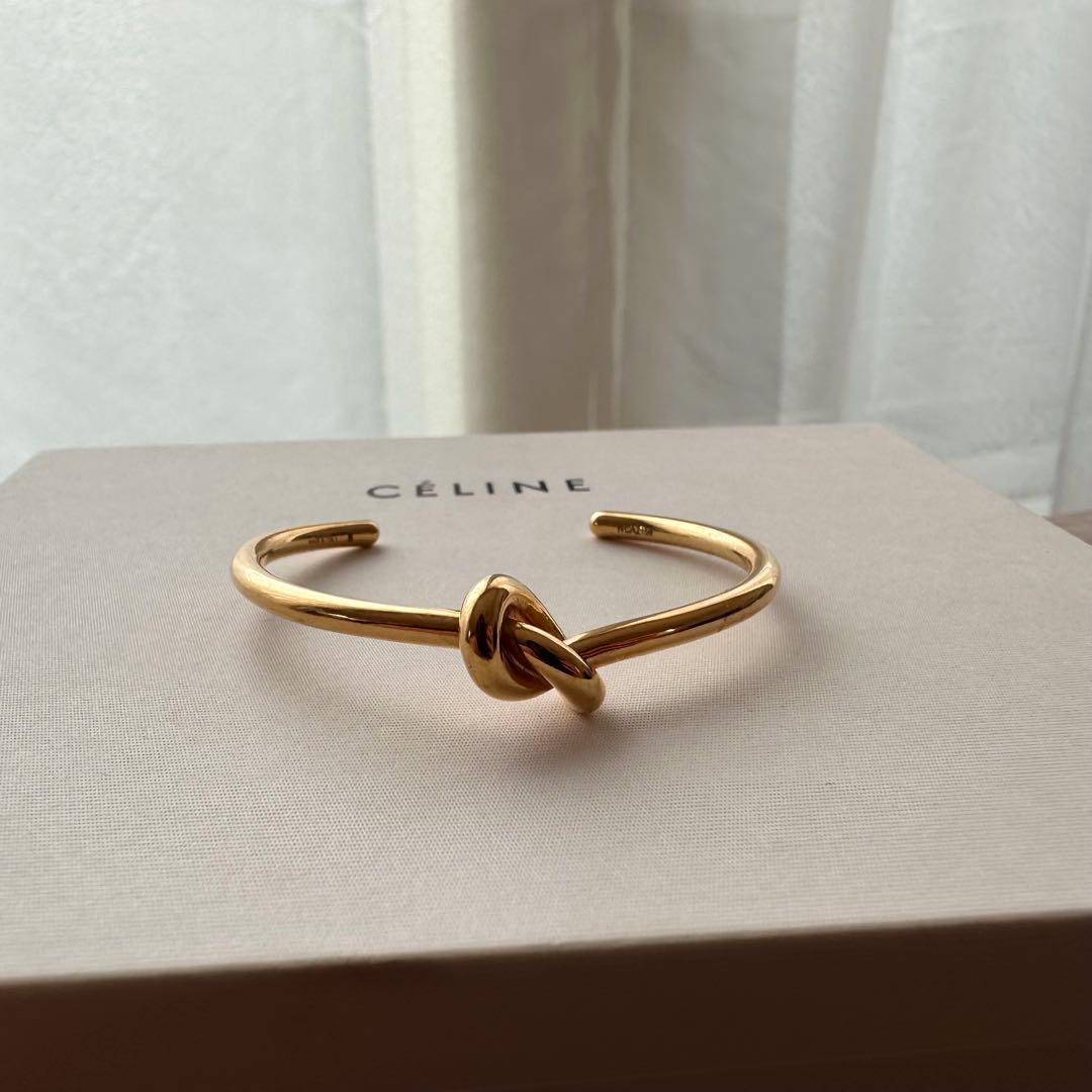【美品】CÉLINE ゴールド ノット バングル