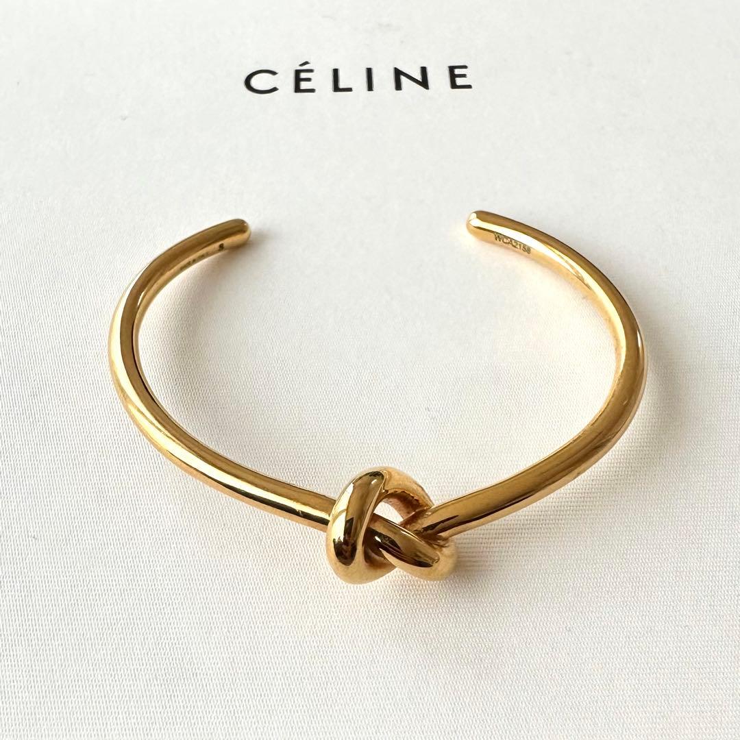 【美品】CÉLINE ゴールド ノット バングル