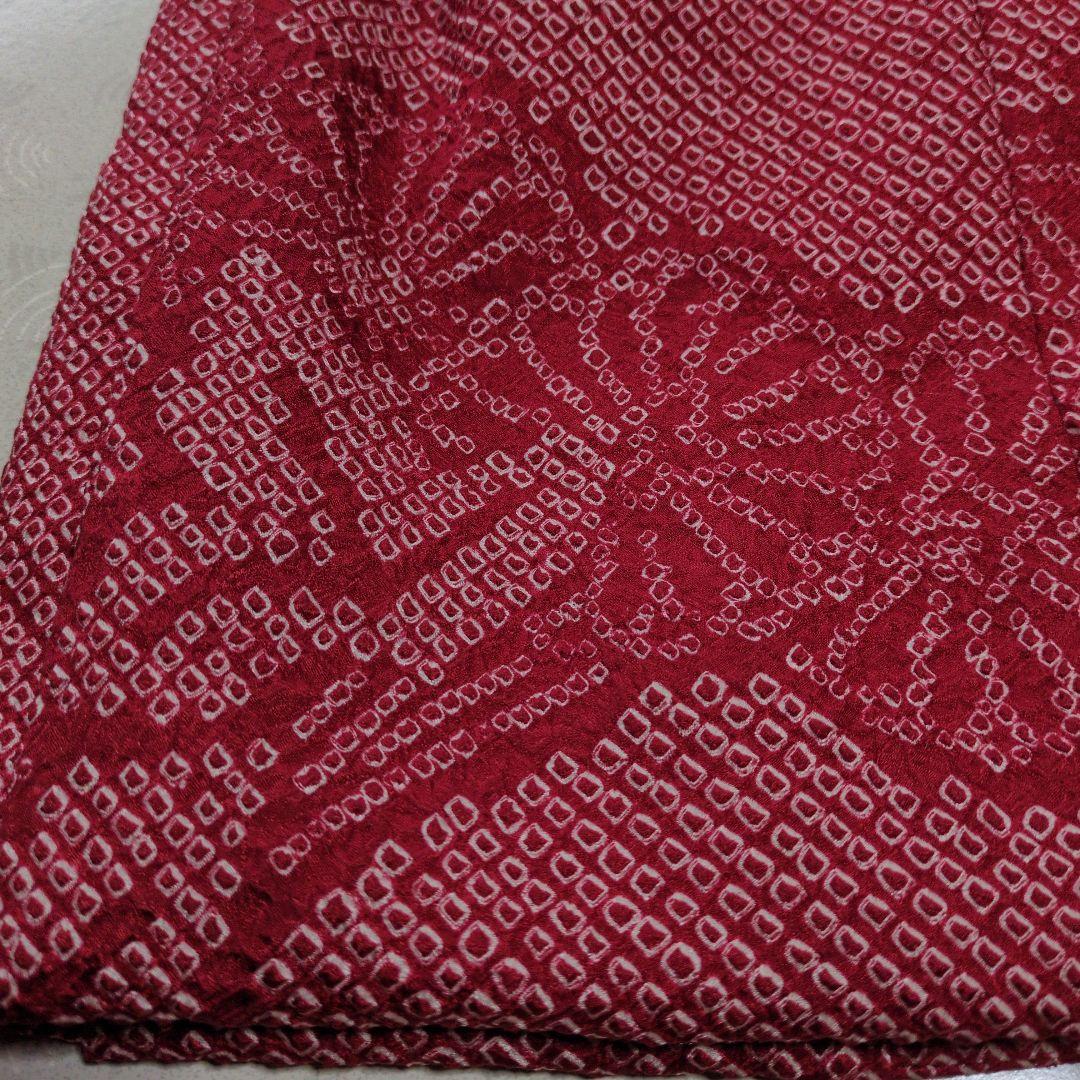 七五三３歳正絹総絞り手縫いの被布（中綿なし）赤色