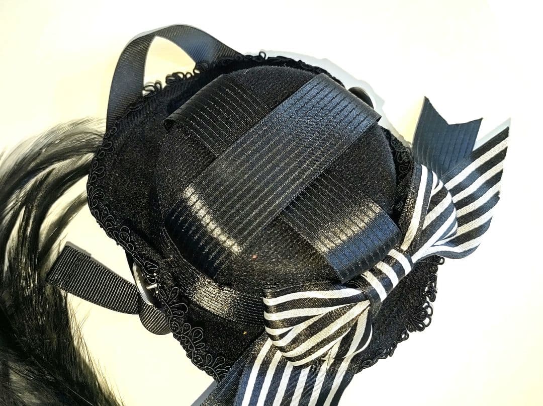 ALICE and the PIRATES 羽根付きストライプリボンミニハット