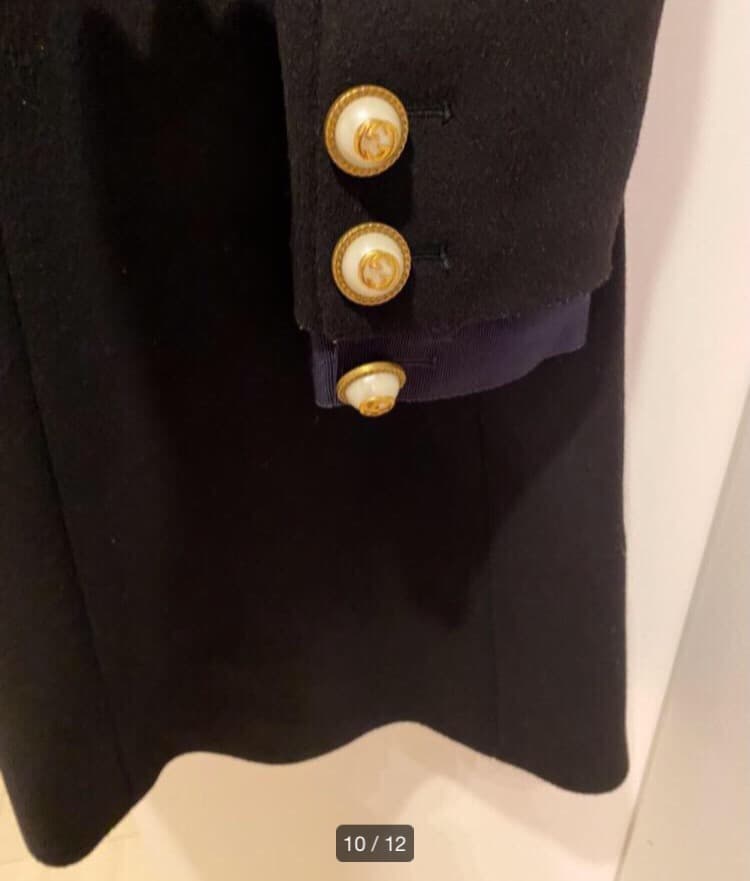 シェリーライン　GUCCI ボタン　上品コート　ブラック　紺色
