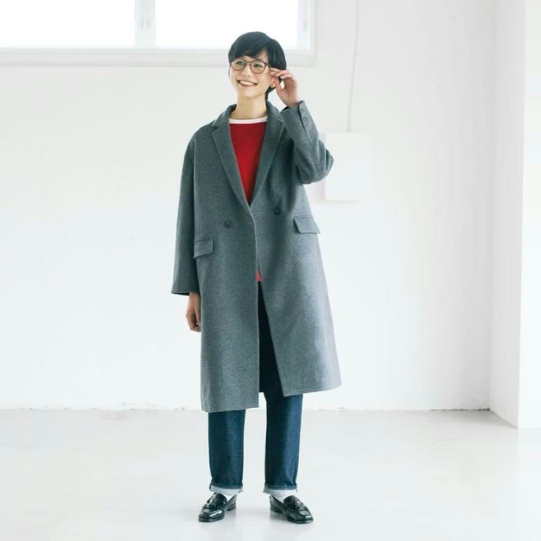 未使用　北欧暮らしの道具店　3WAYアレンジ襟かろやかチェスターコート　グレー