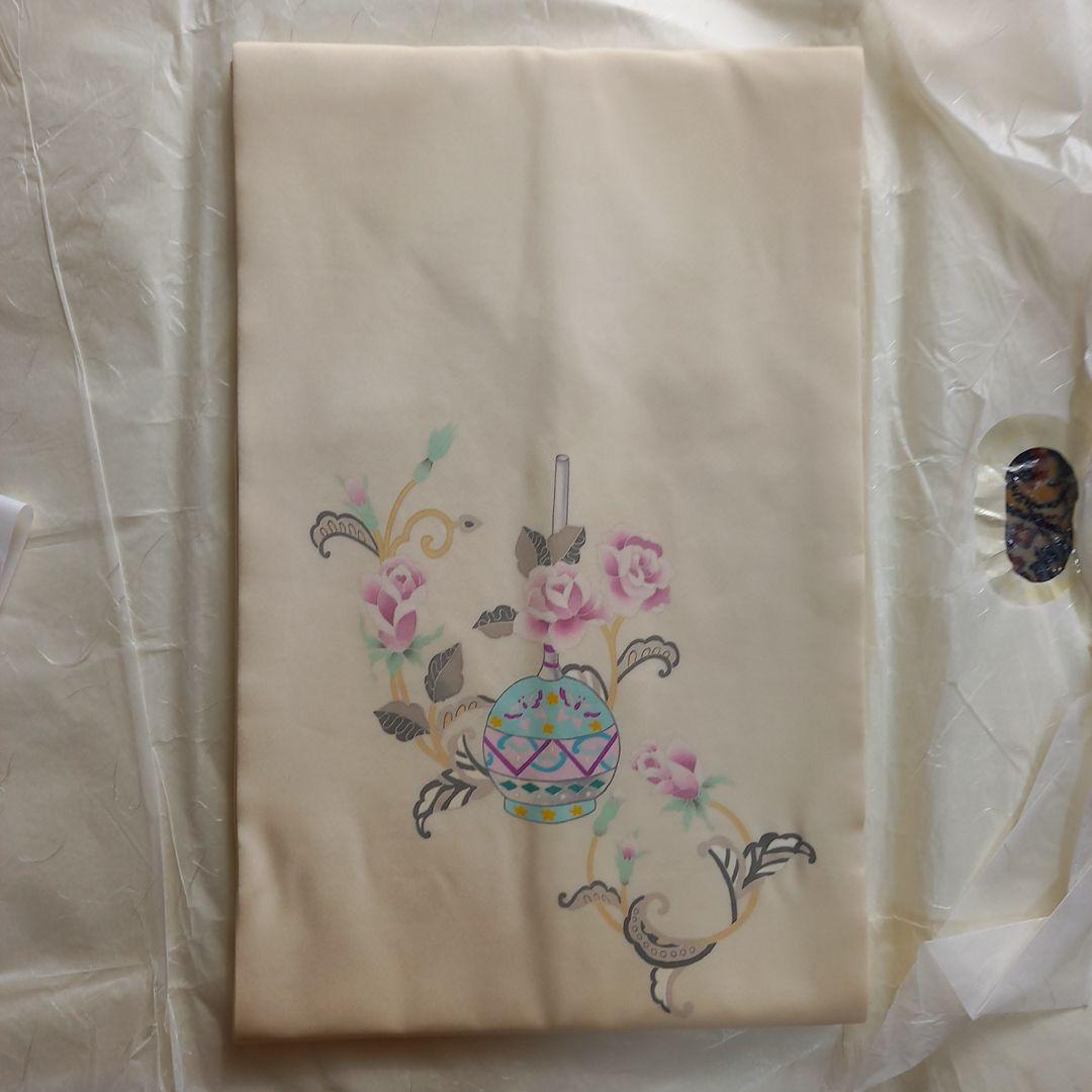 ココタンプロフィール加賀友禅塩瀬名古屋帯　ビードロ薔薇　新品未使用品