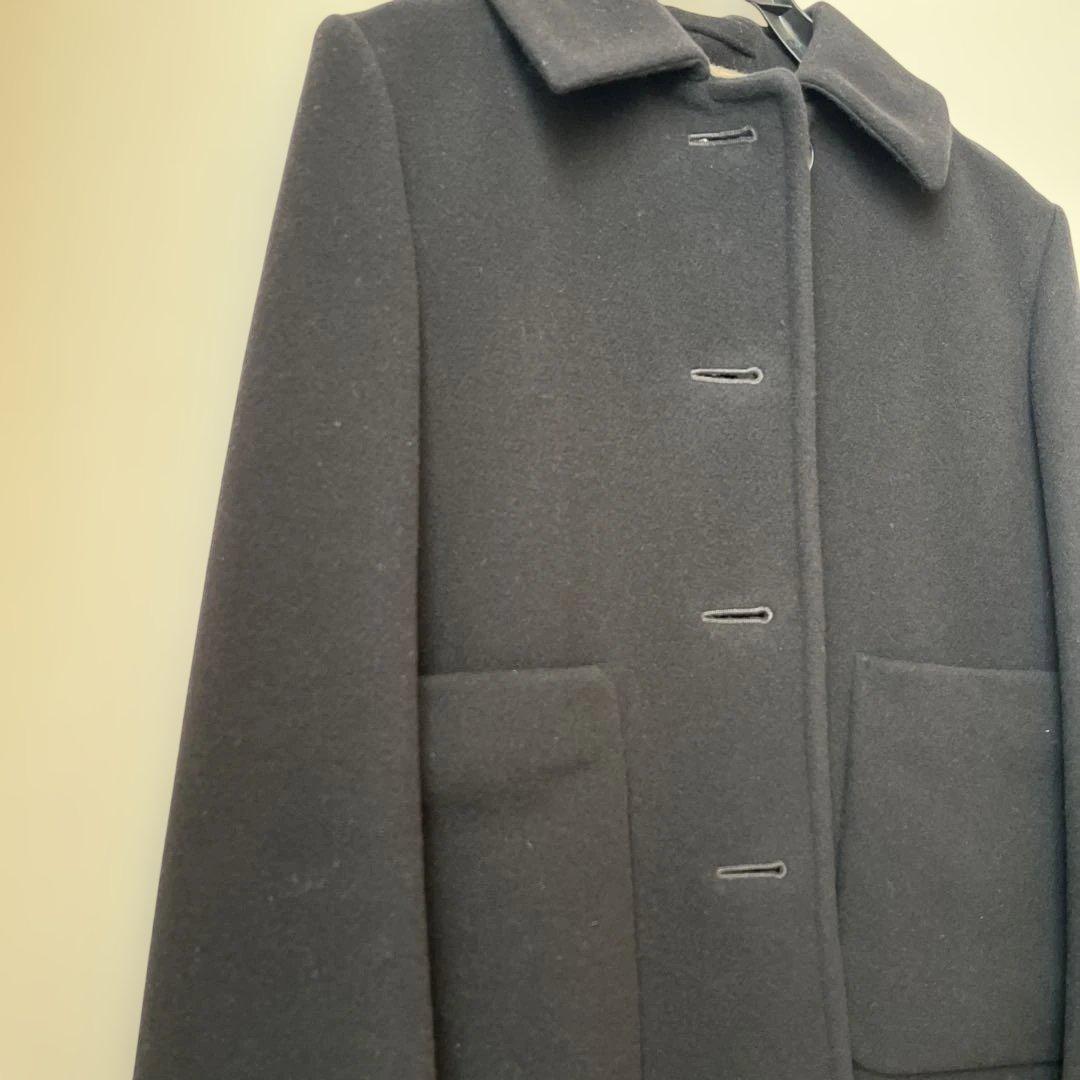 MARGARET HOWELL ブラック ウールピーコート