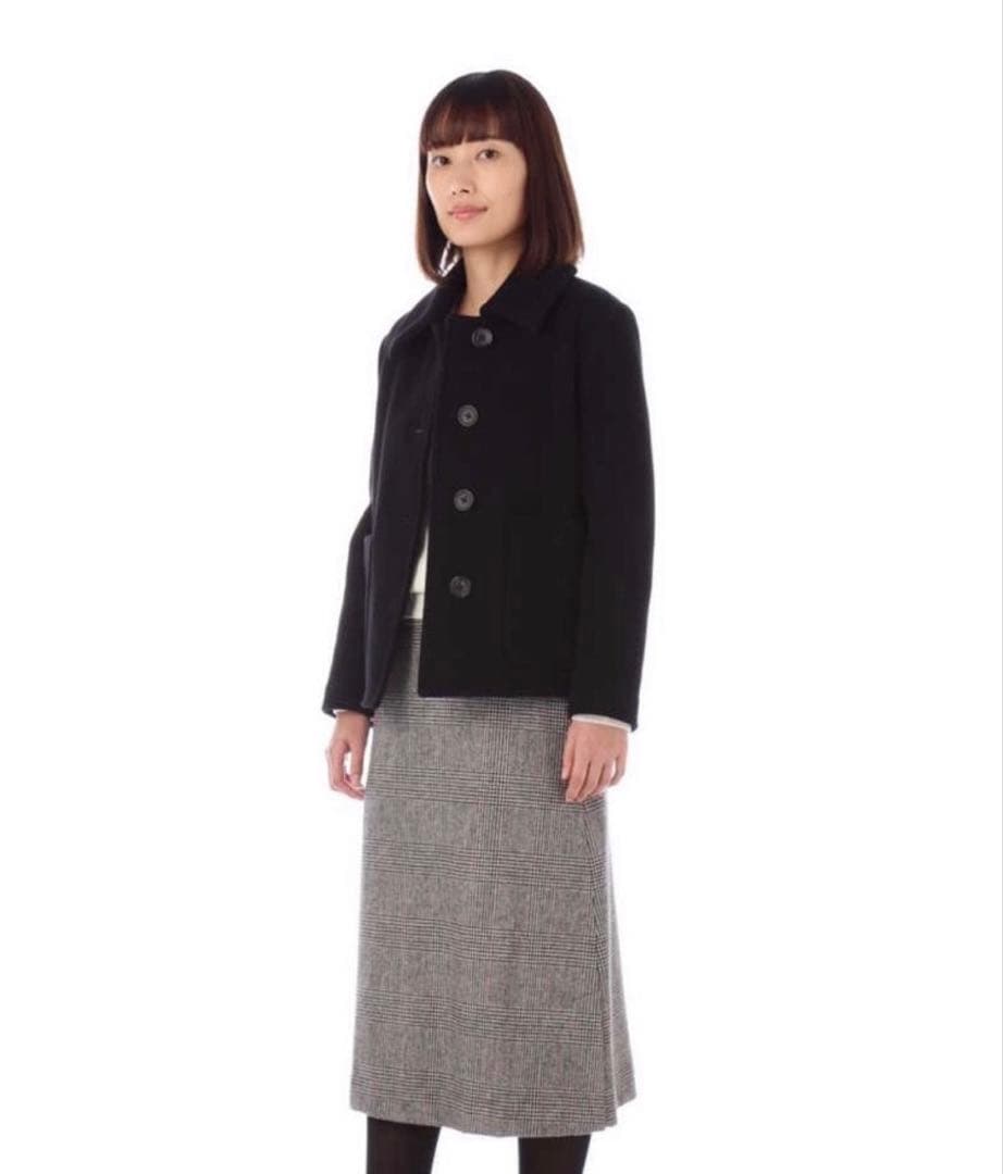 MARGARET HOWELL ブラック ウールピーコート