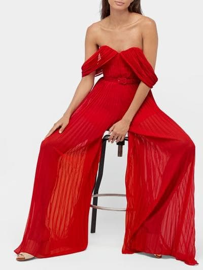 S*C様 セルフポートレイト オールインワン ジャンプスーツ プリーツ オフショ