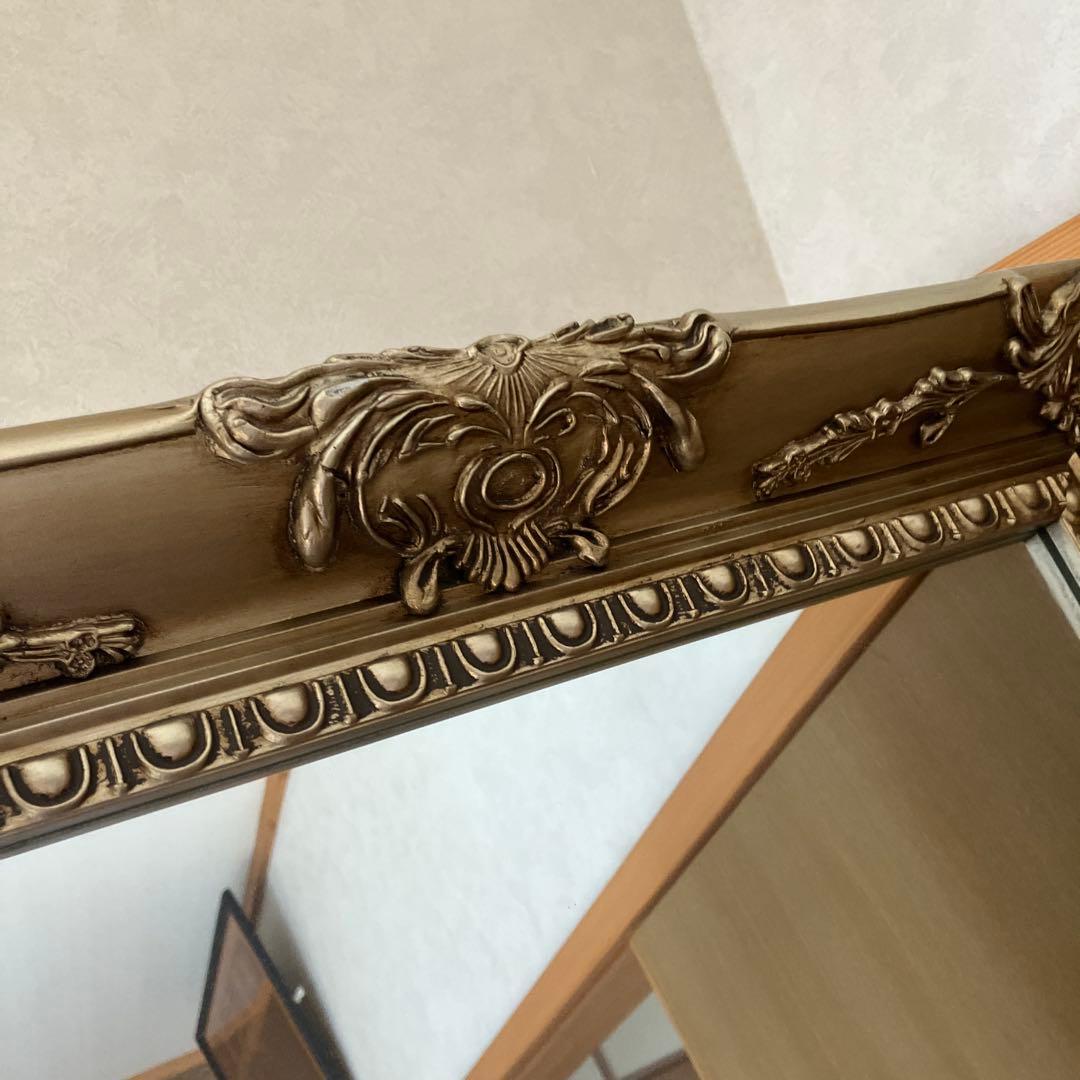 スタンドミラー　ゴールド　ロココ調